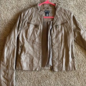 Brown faux leather jacket